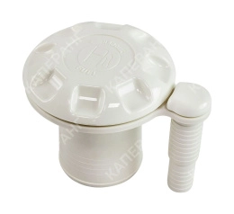 Горловина заливная для бензина под шланг 50 мм с вентиляцией, пластик, белая (TP2191)